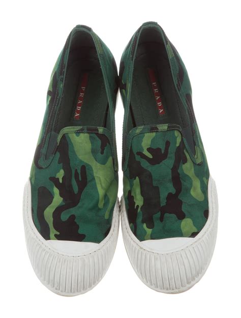 prada studded slip on sneakers|Prada camouflage sneakers.